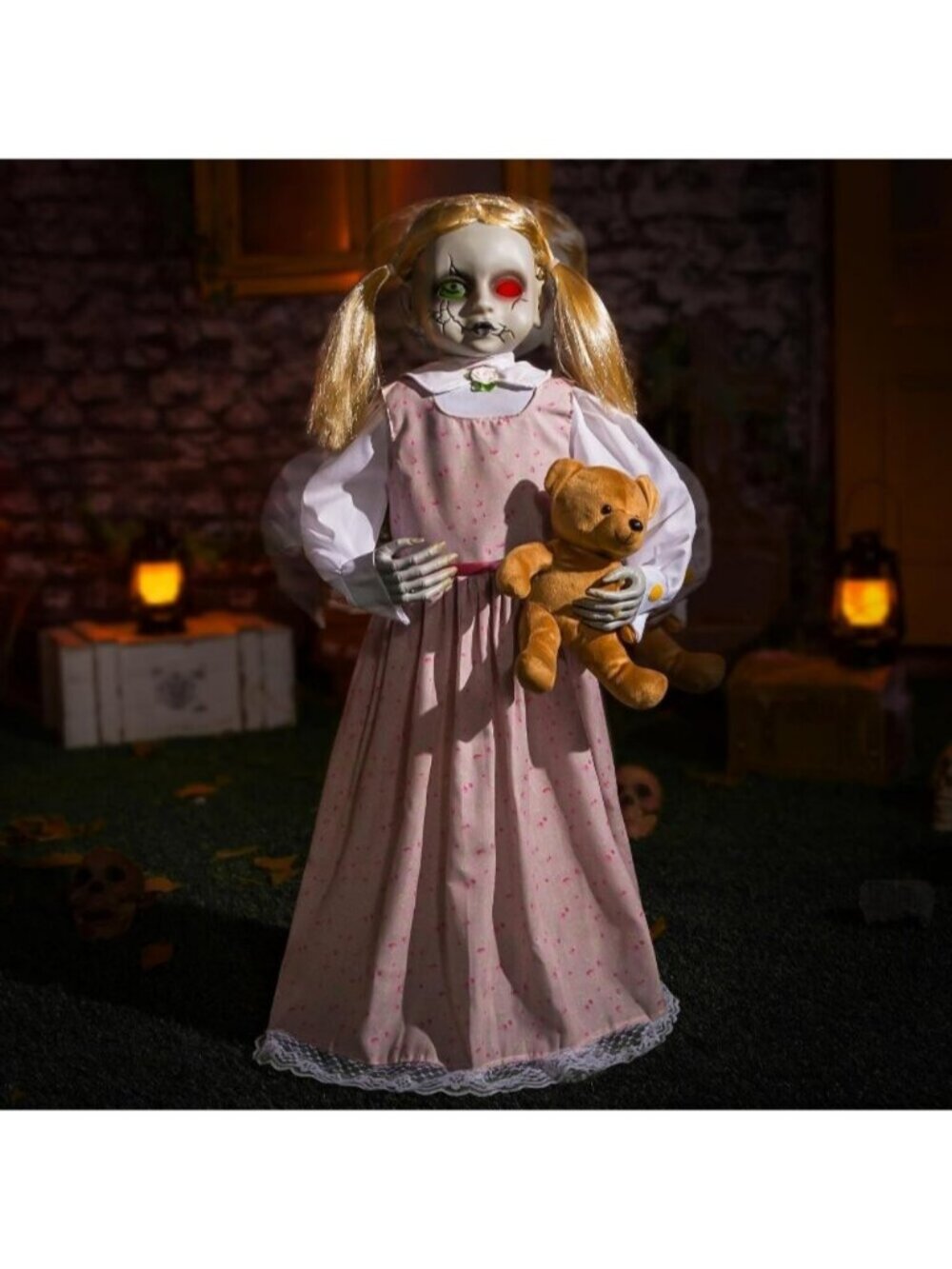 Halloween Animatronics 36inch Doll 3ft Animated Decorations with Sound Activate